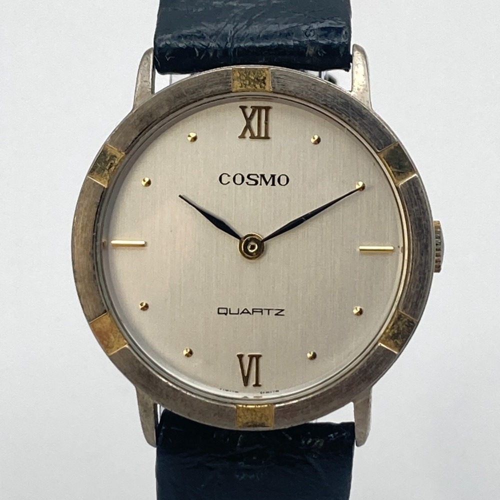 Vintage Cosmo Unisex Watch 33mm Gold Silver Tone Mens Womens New Battery 8.5"